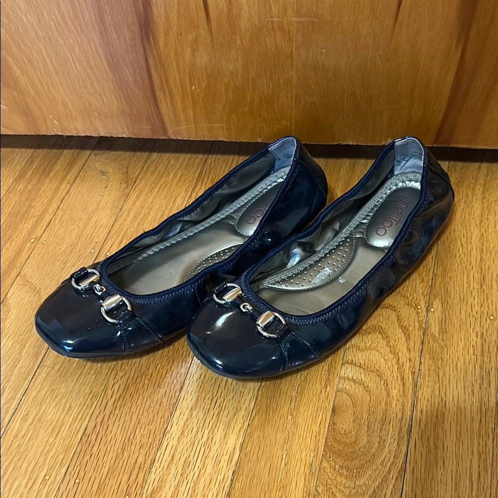 Navy Patent Leather Ballet Flats